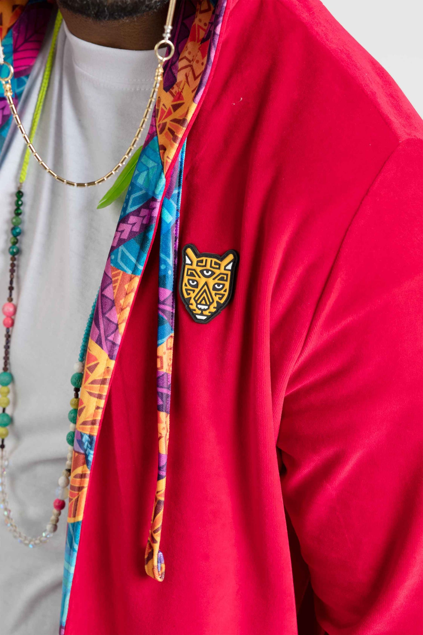 Unique Design High Quality Red Velour For Men Stylish Cardigan | by AWAKEN ART