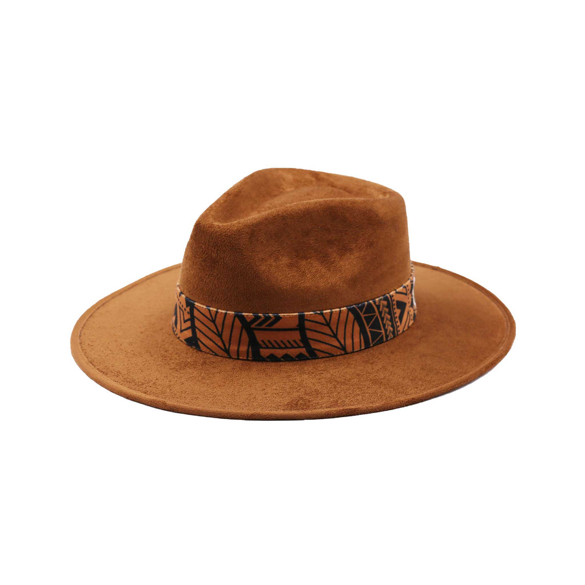 Brązowy kapelusz Fedora z delikatną opaską i piórami