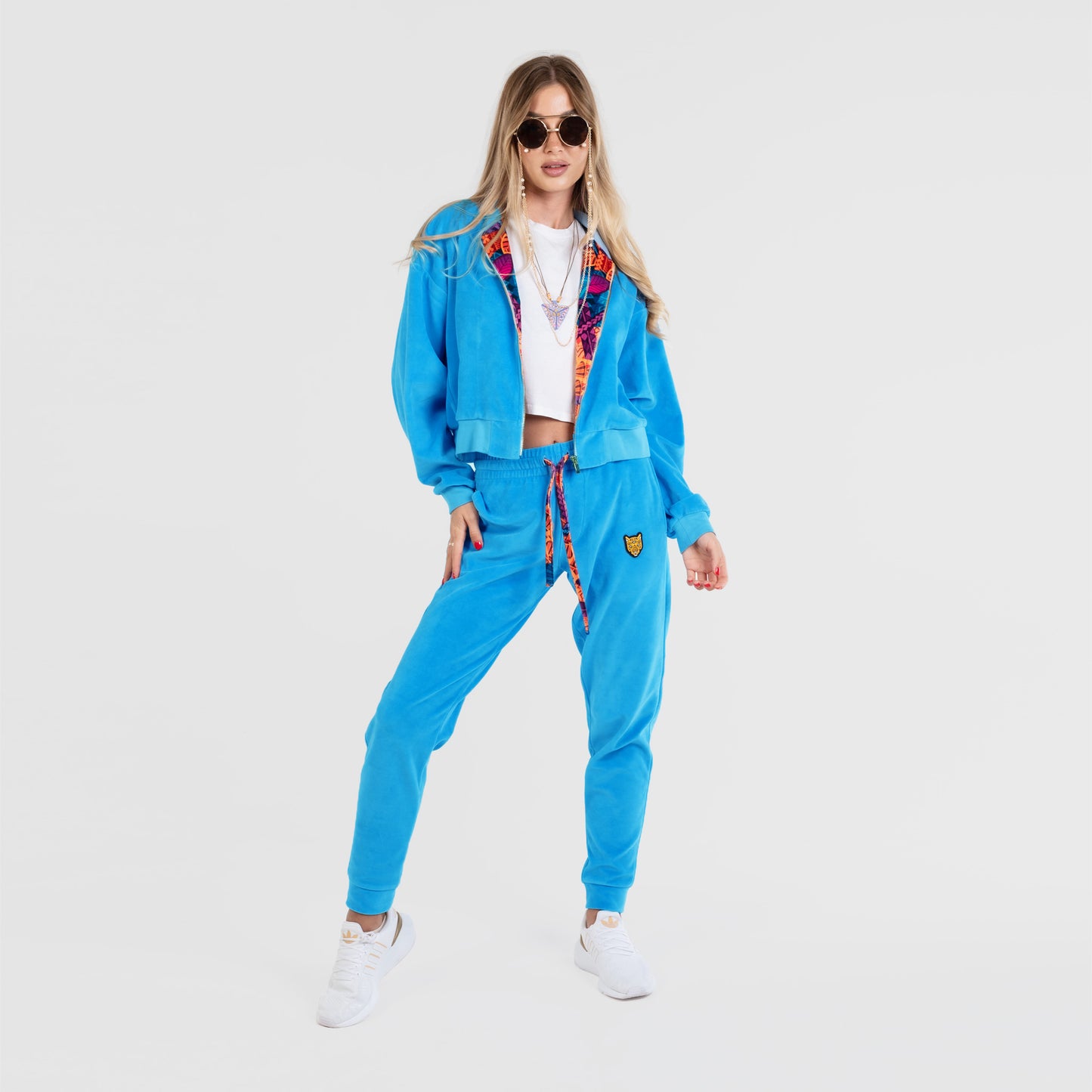 Blue Female Velour Sets Unique Style Artistic Womens Clothing | by AWAKEN ART