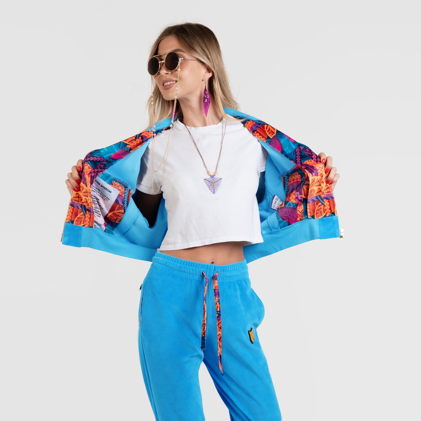 Blue Female Velour Sets Unique Style Artistic Womens Clothing | by AWAKEN ART