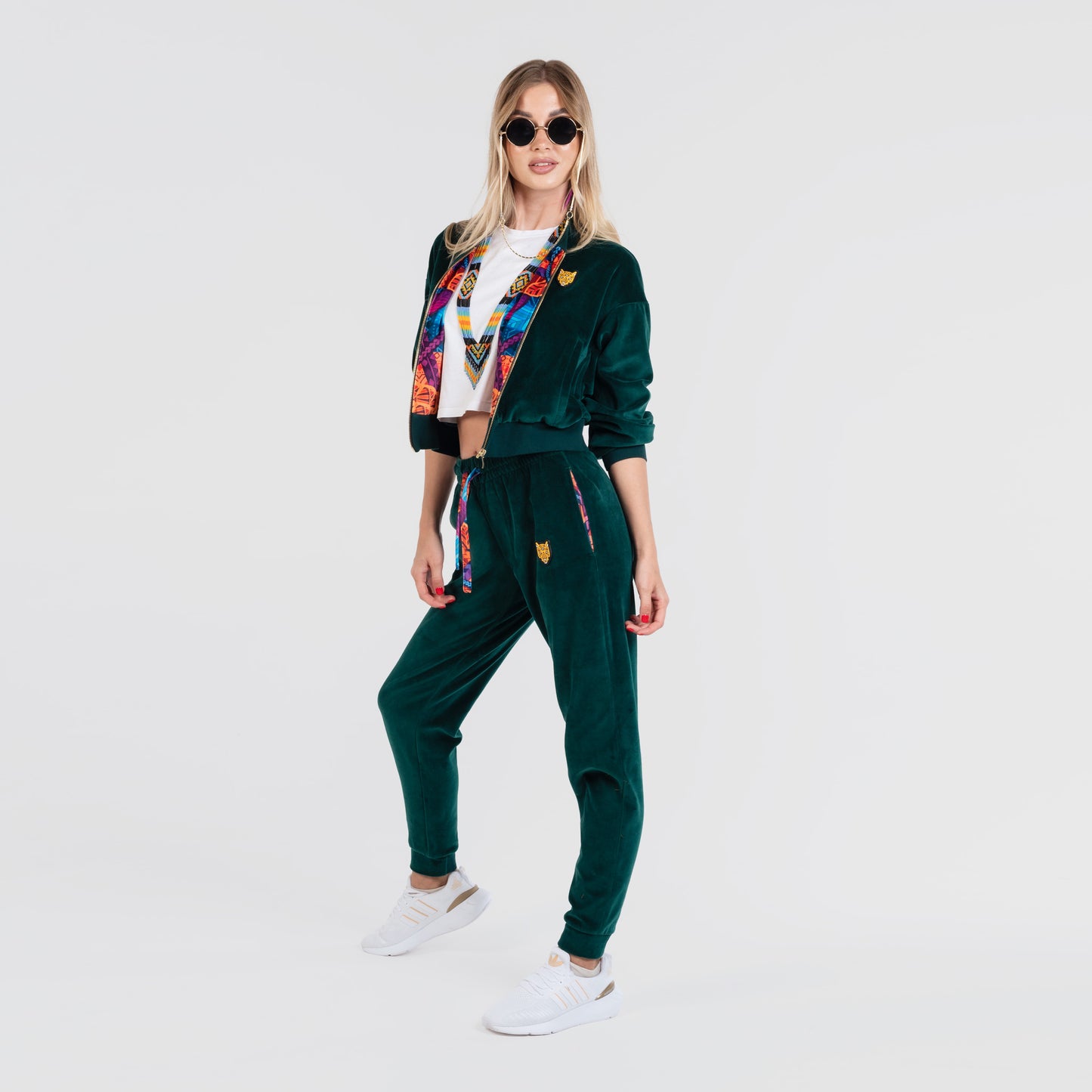 Dark Green Female Velour Sets Womens Clothing | by AWAKEN ART