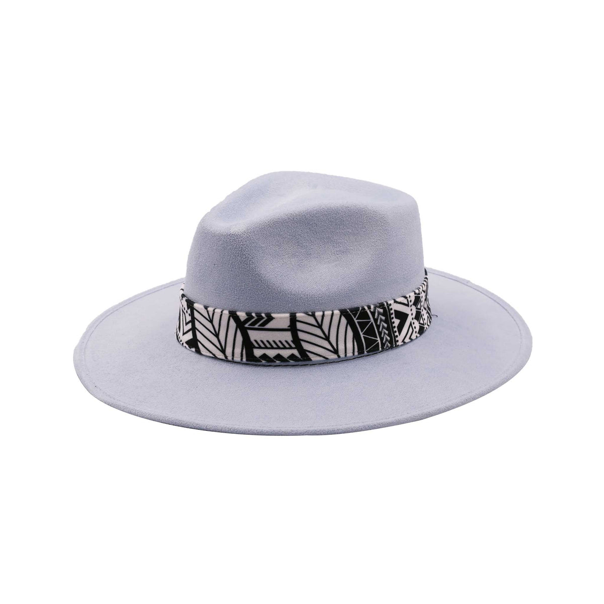 Kremowobiały kapelusz Fedora w czarno-białe paski