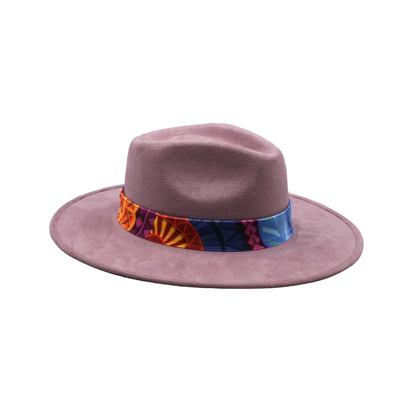 Light Pink Suede Fedora Hats Bands Feather AWAKEN ART Design