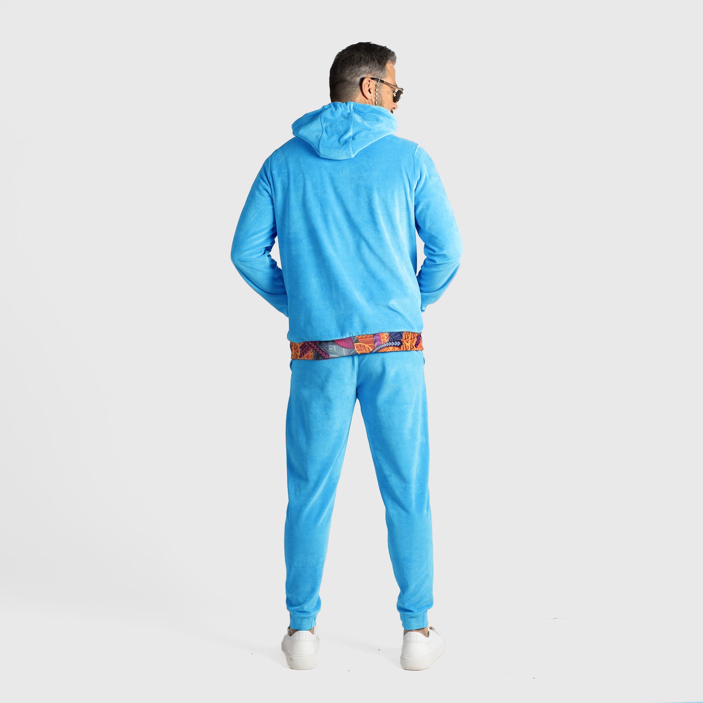 Artistic Velour Blue Hoodie Mens Stylish Outfit | by AWAKEN ART