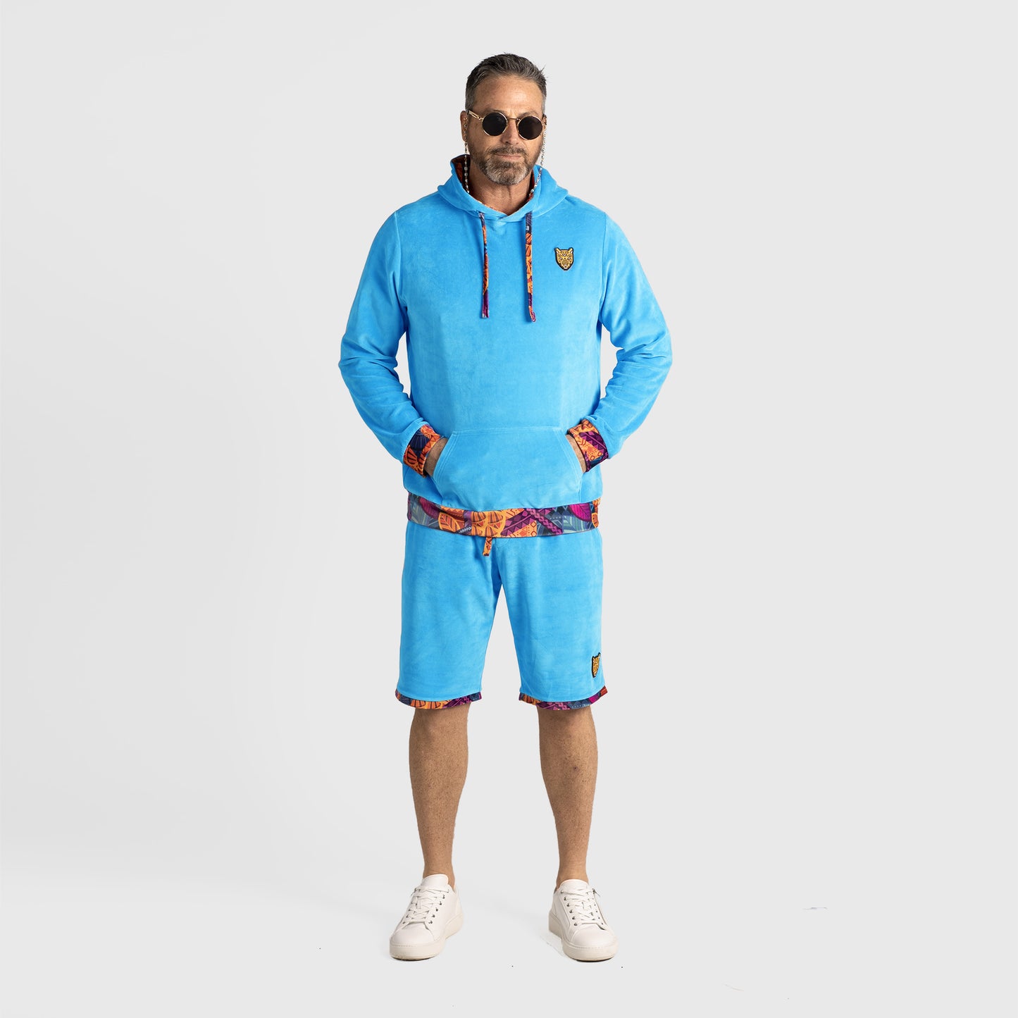Artistic Velour Blue Hoodie Mens Stylish Outfit | by AWAKEN ART