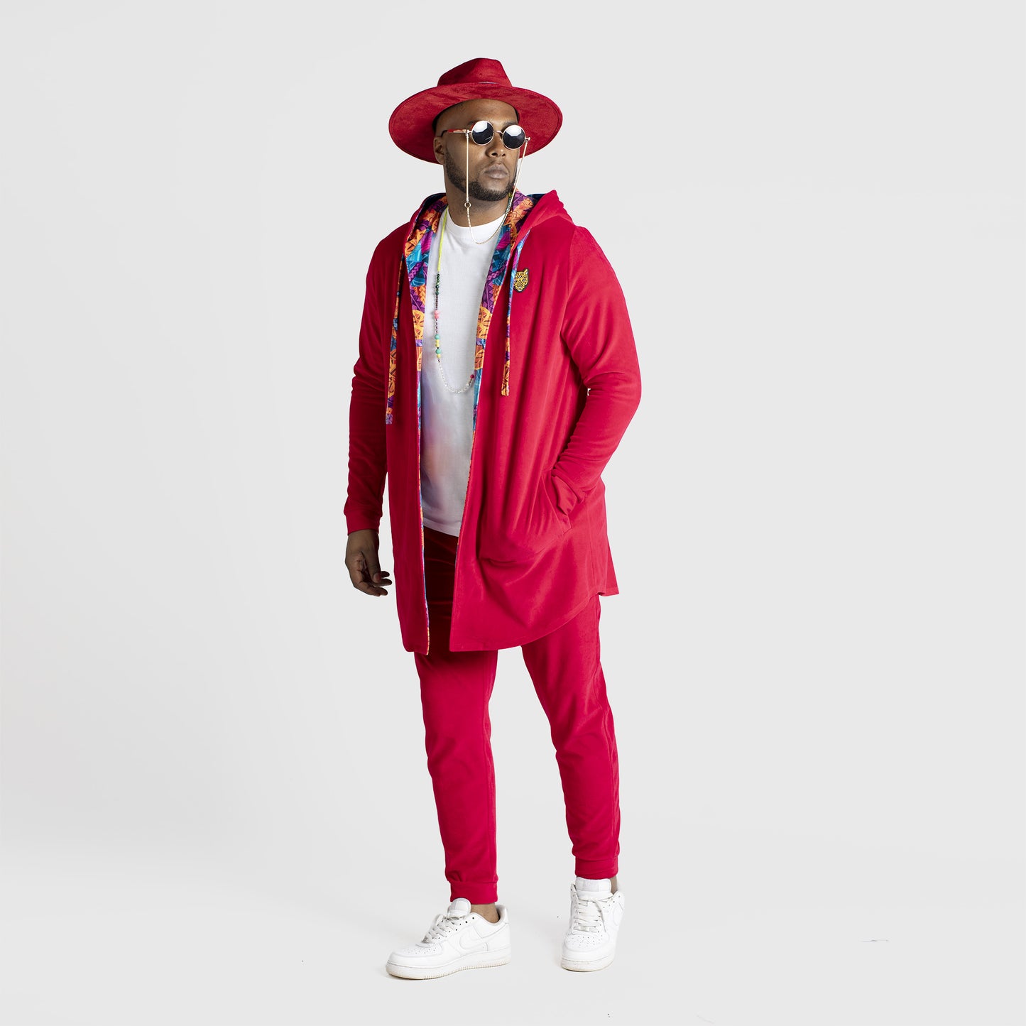 Unique Design High Quality Red Velour For Men Stylish Cardigan | by AWAKEN ART