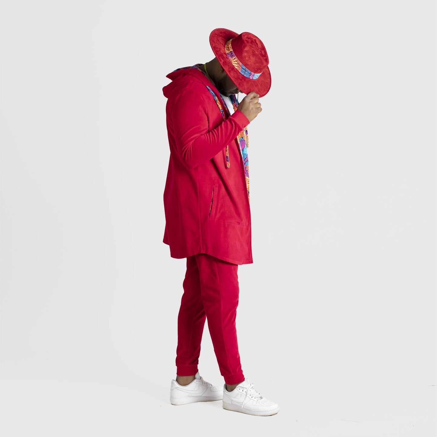 Unique Design High Quality Red Velour For Men Stylish Cardigan | by AWAKEN ART