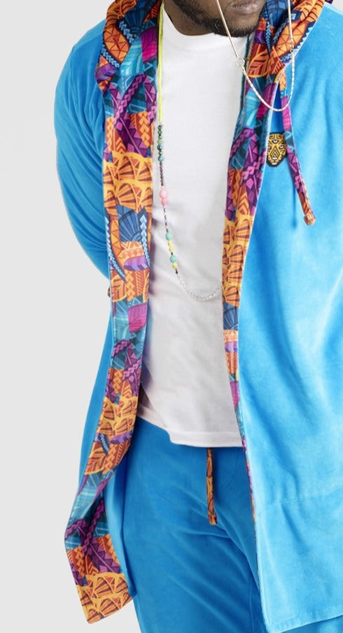 Blue Velour Mens Clothing Design Cardigans | by AWAKEN ART