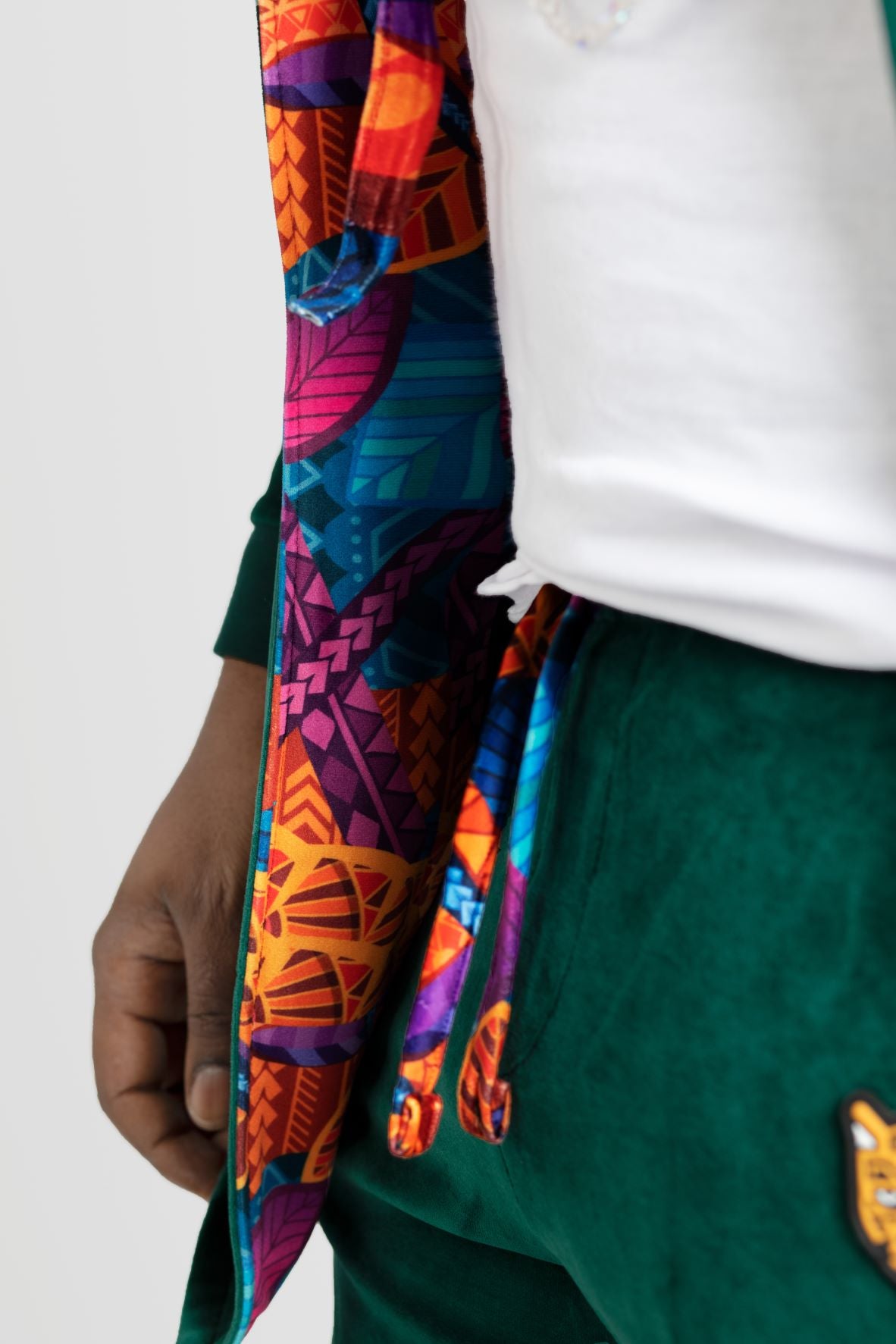 Green Velour Clothing Design Mens Cardigans | by AWAKEN ART