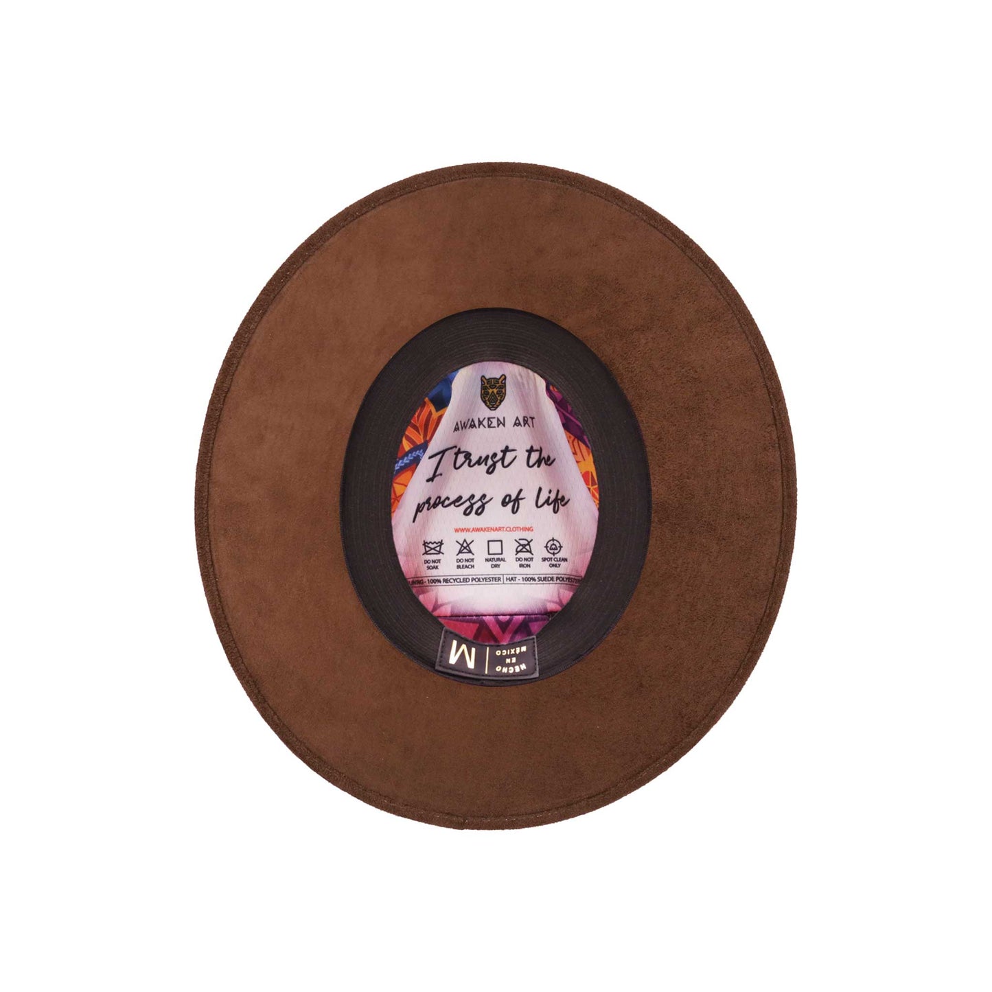 Kapelusze Fedora Suede Choco Brown z unikalnym wzorem i paskami