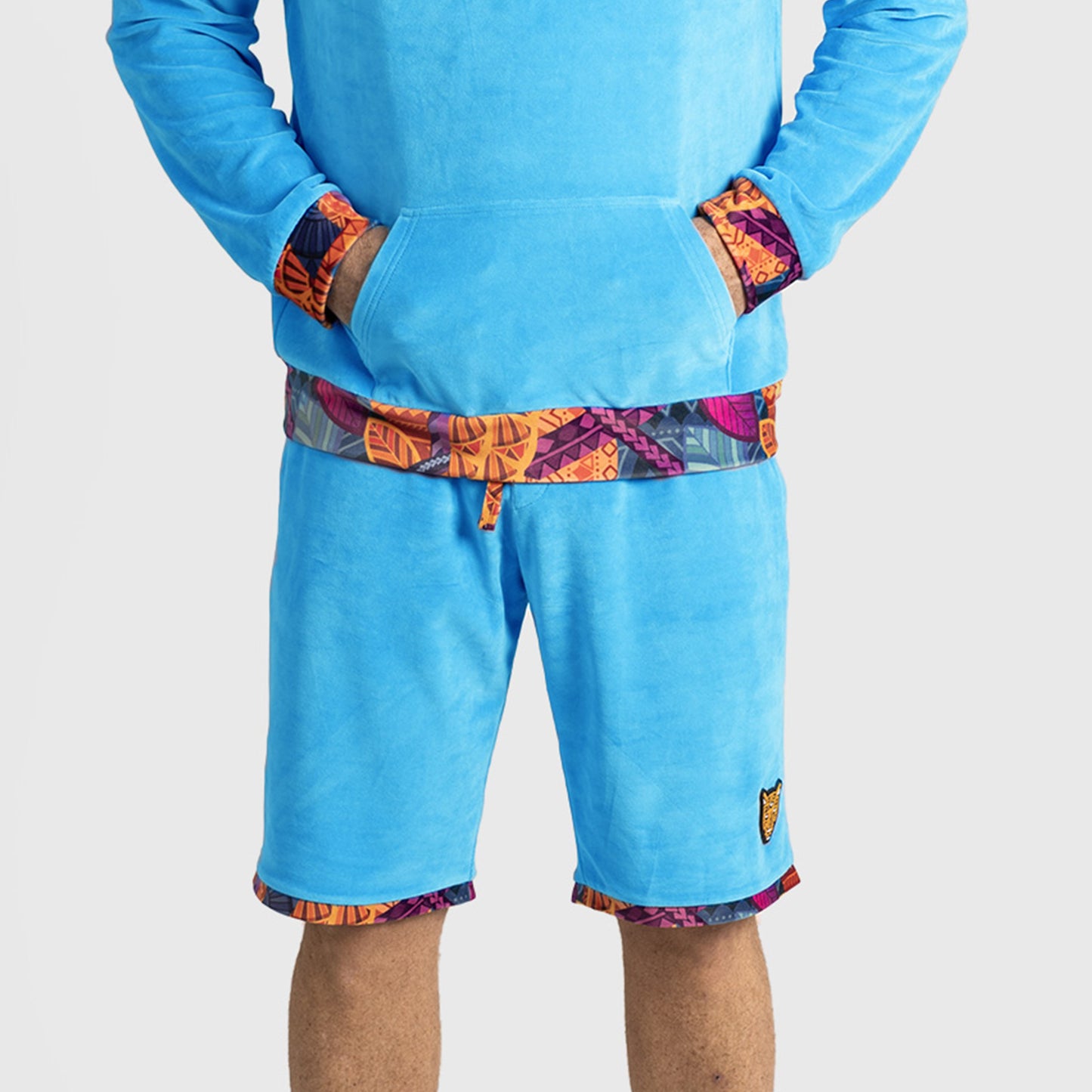 Light Blue Shorts Mens Clothing Velour Unique Outfit | by AWAKEN ART
