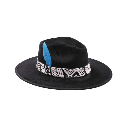 Awaken Art Fedora Suede Black Hats Unique Design