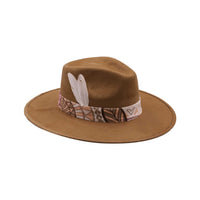 Brown 2 suede fedora hat by AWAKEN ART