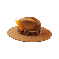 Brown 3 suede fedora hat by AWAKEN ART