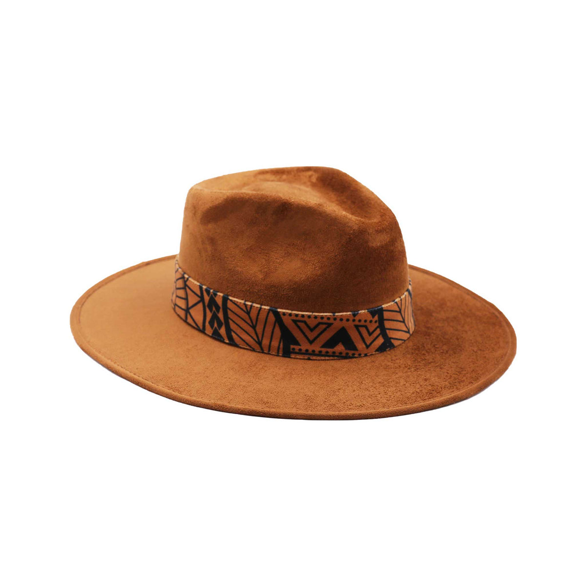 Brązowy kapelusz Fedora z delikatną opaską i piórami