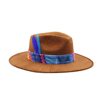 Brown suede fedora hat by AWAKEN ART