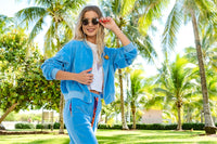 Blue Female Velour Sets Unique Style Artistic Womens Clothing | by AWAKEN ART