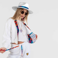 White Female Velour Sets Artistic Womens Clothing | by AWAKEN ART