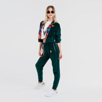 Dark Green Female Velour Sets Womens Clothing | by AWAKEN ART