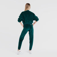 Dark Green Female Velour Sets Womens Clothing | by AWAKEN ART