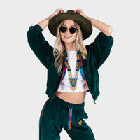 Dark Green Female Velour Sets Womens Clothing | by AWAKEN ART