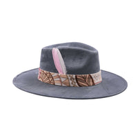 Grey 3 suede fedora hat by AWAKEN ART