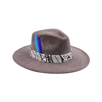 Grey 4 suede fedora hat by AWAKEN ART