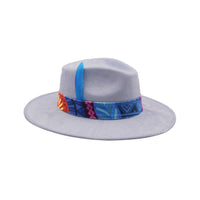 Light Blue suede fedora hat by AWAKEN ART