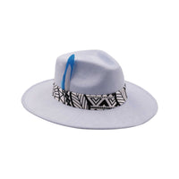 White 3 suede fedora hat by AWAKEN ART