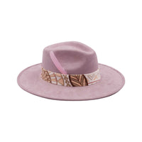 Light Pink 2 suede fedora hat by AWAKEN ART