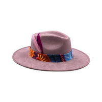 Light Pink 3 suede fedora hat by AWAKEN ART