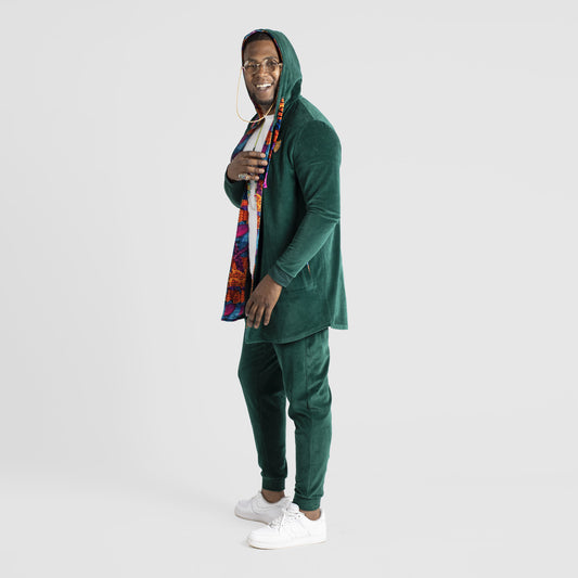 Green Velour Clothing Design Mens Cardigans | by AWAKEN ART