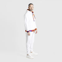 White Velour Hoodie Unique Design Mens Outfit High Quality | by AWAKEN ART