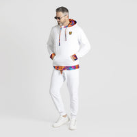 White Velour Hoodie Unique Design Mens Outfit High Quality | by AWAKEN ART