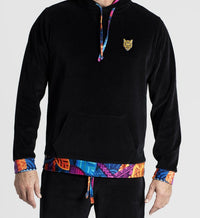 Artistic Velour Black Hoodie Mens Stylish Outfit | by AWAKEN ART