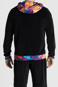 Artistic Velour Black Hoodie Mens Stylish Outfit | by AWAKEN ART