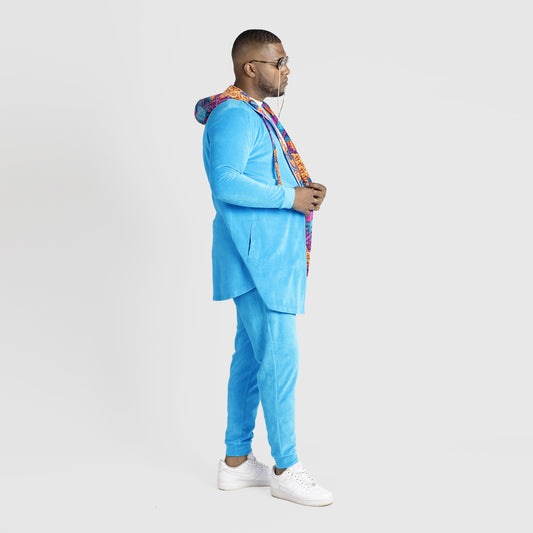 Blue Velour Mens Clothing Design Cardigans | by AWAKEN ART