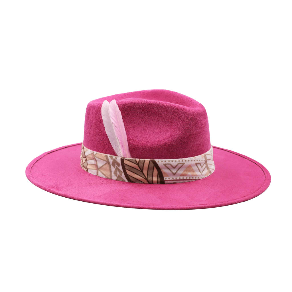 Stylowe różowe kapelusze Fedora Artystyczny design