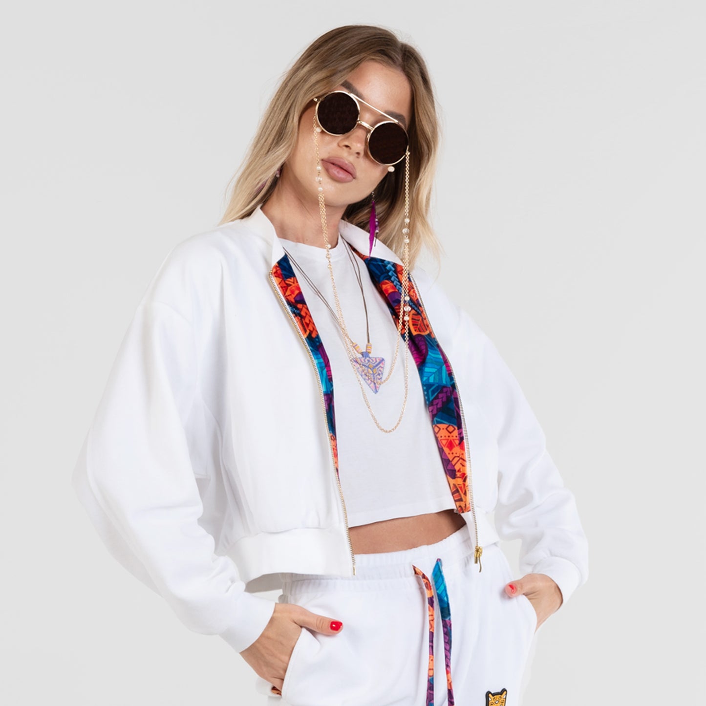 White Female Velour Sets Artistic Womens Clothing | by AWAKEN ART