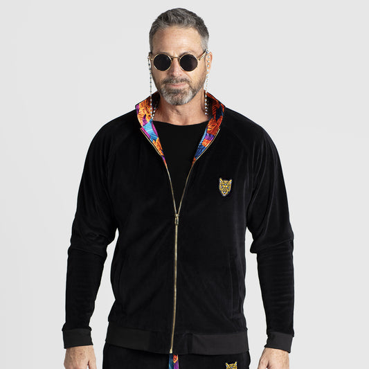 Black Velour Zip-Up Set: Redefining Elegance and Comfort