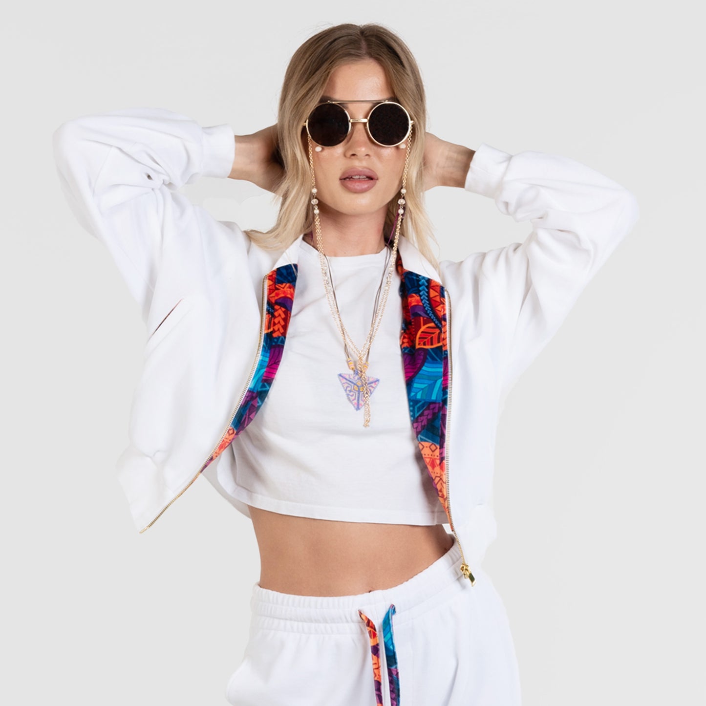 White Female Velour Sets Artistic Womens Clothing | by AWAKEN ART