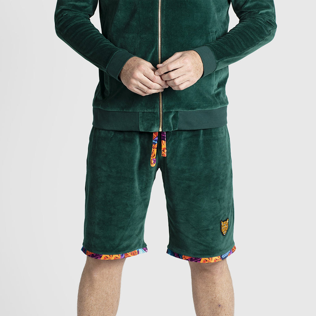 Green Shorts Mens Clothing Velour Unique Outfit | by AWAKEN ART