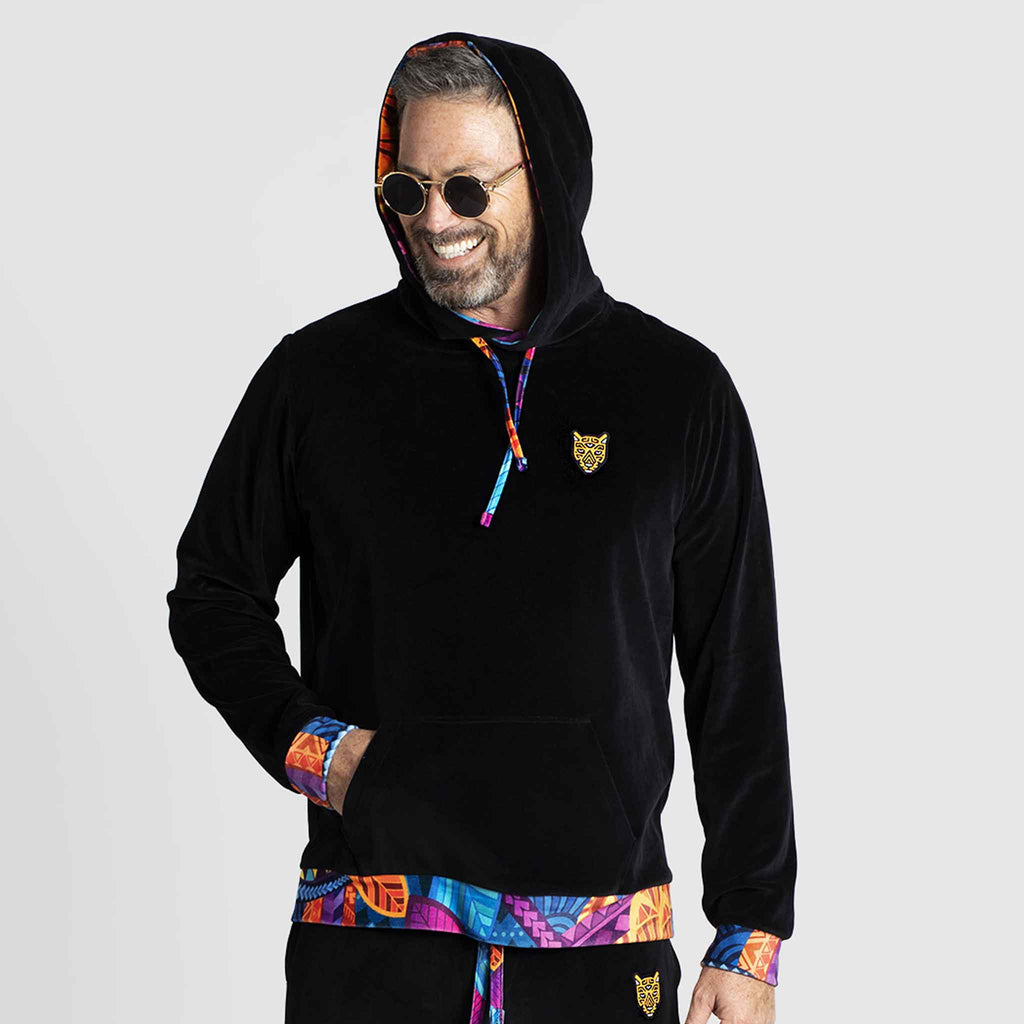 Artistic Velour Black Hoodie Mens Stylish Outfit | by AWAKEN ART