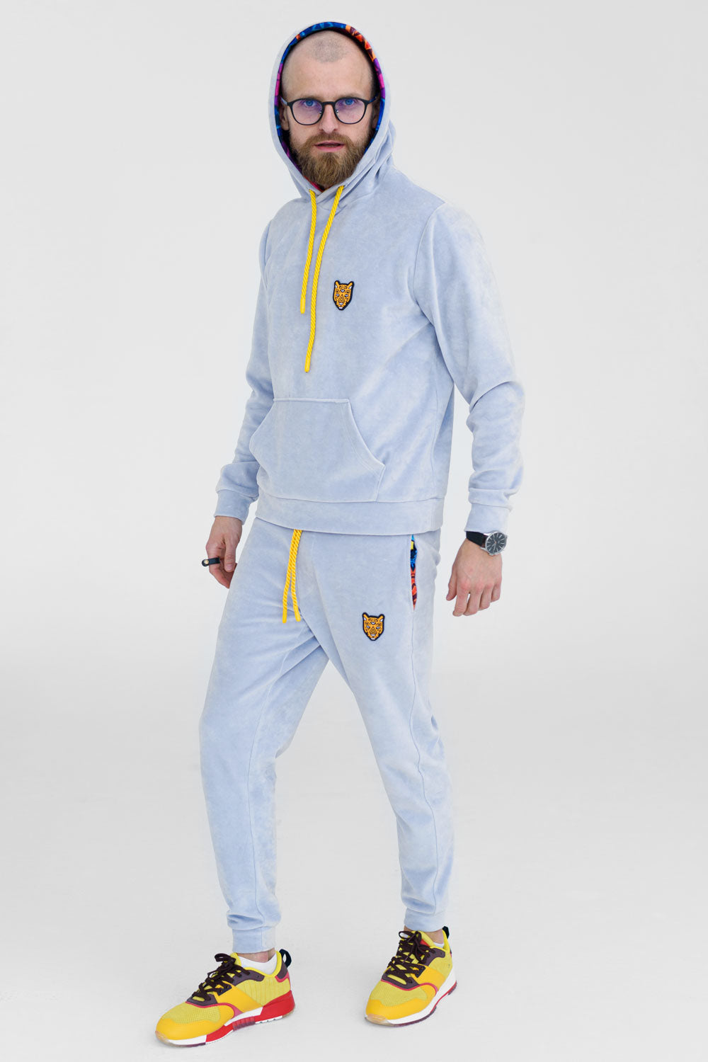 Hoodies Gray Velour High-Quality Clothing Mens High Quality Outfit | by AWAKEN ART