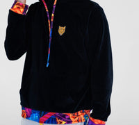 Artistic Velour Black Hoodie Mens Stylish Outfit | by AWAKEN ART
